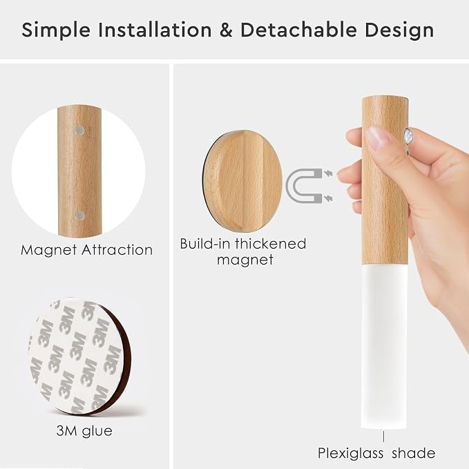 Montford Wall Sconces Set of Two Battery Operated, Motion Sensor Night Light Magnetic Wall Light Rechargeable Wall Sconce, Peel and Stick Sconce Lights for Hallway - Image 2