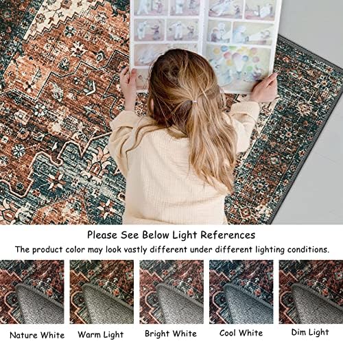 Moynesa Washable Rug Runners for Hallways, Boho 2'6"x8' Runner Rug Non-Slip Ultra-Thin, Long Vintage Oriental Medallion Carpet Runner for Laundry Bedroom Kitchen Bathroom - Image 5