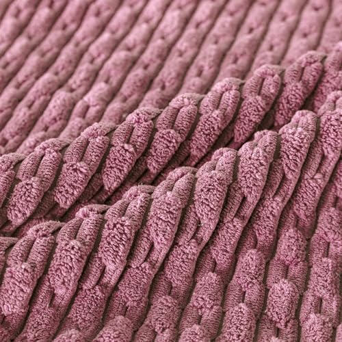 Set of 4 Pink Decorative Throw Pillow Covers 22x22 Inch Corduroy Pillow Covers for Bed Couch Sofa Living Room Soft Square Cushion Cases - Image 5