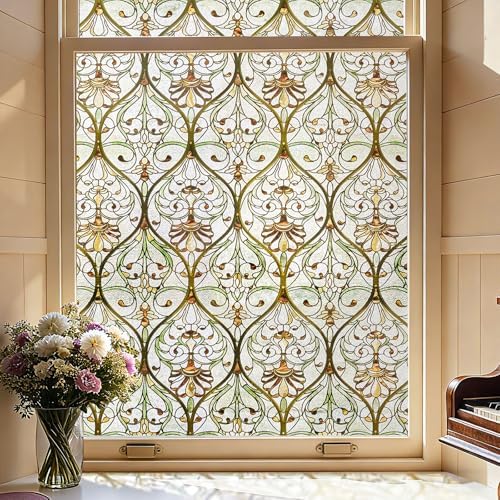 ADD.HERES Window Privacy Film, 3D Stained Glass Window Film, 23.6x35.4in by ADDHERES