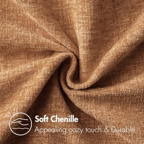 MIULEE Soft Chenille Throw Pillow Covers Brown 18x18 Inch Pack of 2 - Image 2