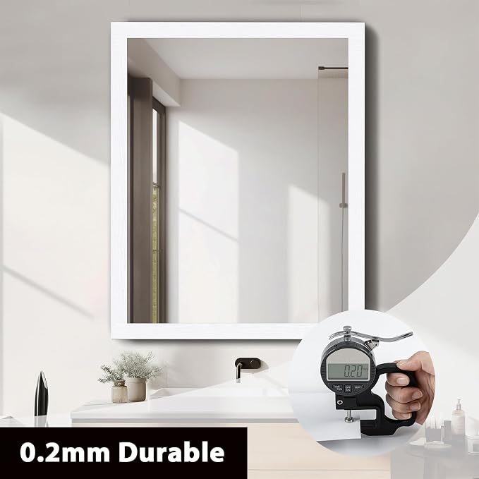 Alened 15M White Mirror Border Peel and Stick, Wood Grain Wallpaper Border - Image 8