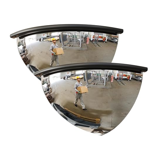 2 Pcs 90° 24" 1/4 Acrylic Quarter Dome Security Mirror by Vteilas