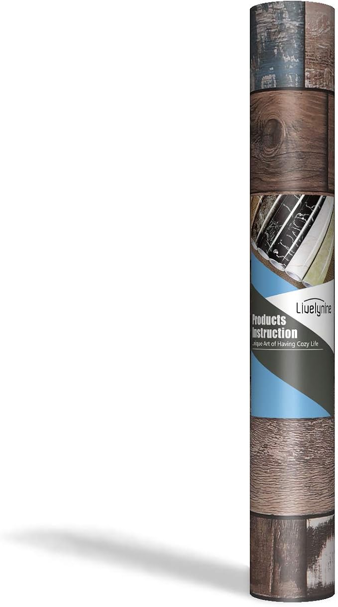 Livelynine Shiplap Peel and Stick Barnwood Wallpaper for Walls Rustic Barn Wood Wall Planks Bathroom Wallpaper 17.7X78.8 Wood Plank Contact Paper for Desk Cabinets Bulletin Board Paper Roll Classroom - Image 7