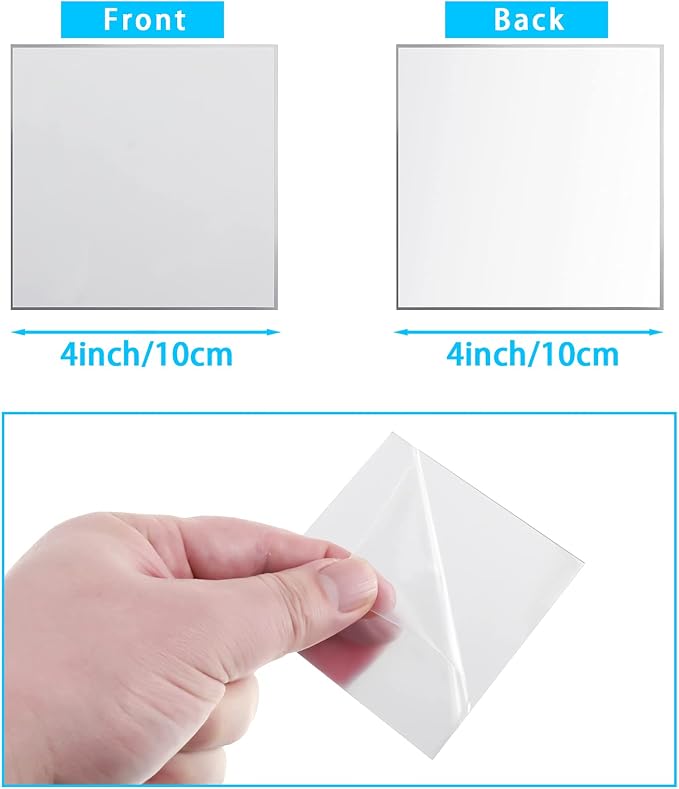 Jetec 25 Pcs Small Acrylic Square Mirror Tiles for Crafts DIY,4 Inches - Image 3