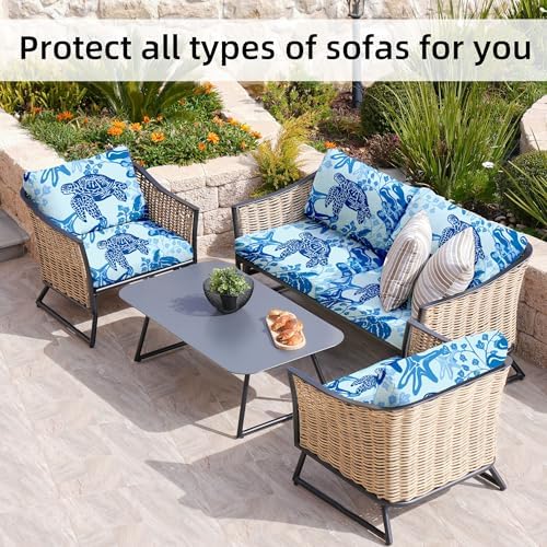 8 Pcs Outdoor Cushion Covers, Patio Sofa Cushion Covers Replacement - Image 5
