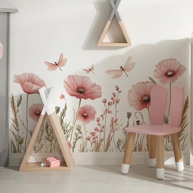 3D Wall Stickers Pink Floral Wall Art Decal Decor for Bedroom Living Room Offices Home Decoration - Image 4