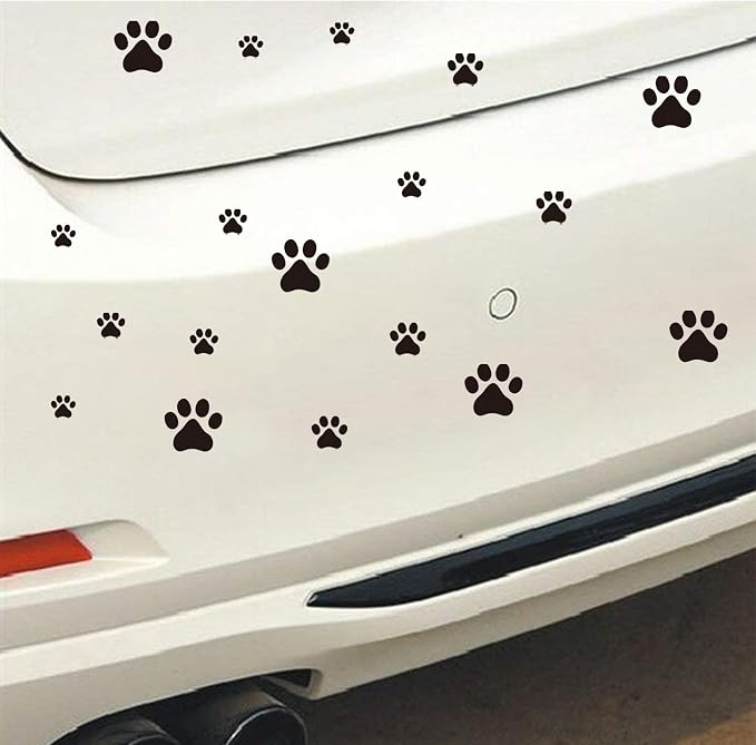 106 Pcs Black Paw Print Stickers Wall Decor, Dog Paw Stickers Removable Art Vinyl Door Decal Wallpaper for Family Bedroom Living Room Home Decorations Animal Tracks Decor - Image 7