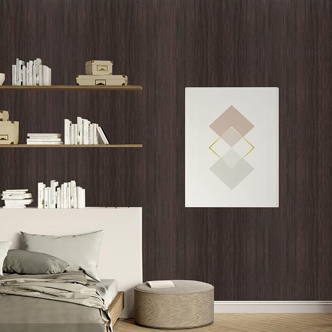 Arthome 16.5" x120" Peel and Stick Wood Contact Paper Self-Adhesive Brown Walnut Wallpaper,Decorative Vinyl Film for Countertop,Cabinets,Shelf,Drawer Liner,Easy to Clean Removable Wall Covering - Image 4
