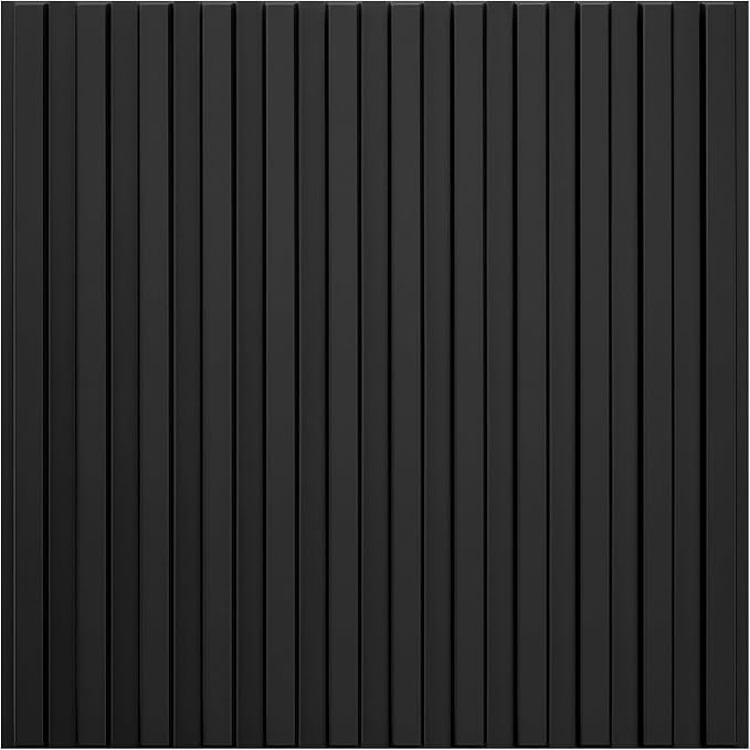 STICKGOO Slat Wall Panel, 3D Wall Panels for Interior Wall Decor PVC Fluted Textured Panel 12-Tile 19.7 x 19.7in - Black - Image 9