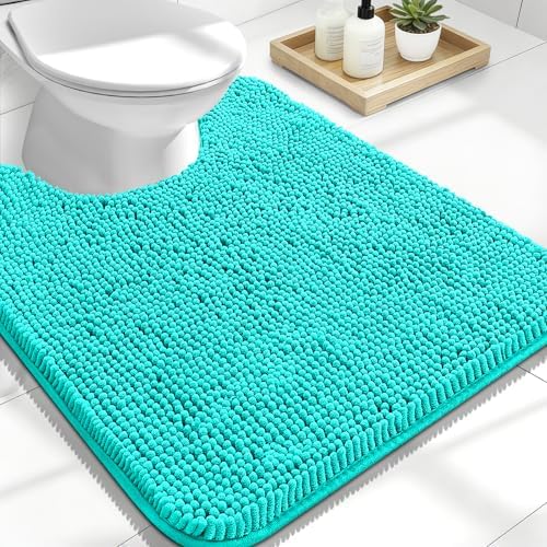 OLANLY Toilet Rugs U-Shaped 24x20, Soft Absorbent Chenille Contour Rugs by OLANLY