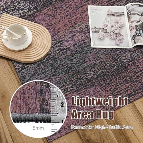RUGSURE Washable Area Rug - 1/6 Thick - Stain & Water Resistant Non-Slip - Resistant Rug for Living Room, Bedroom, Nursery, Pet & Child Friendly, Vintage Charm Area Rugs (Burgundy, 8' x 10') - Image 6