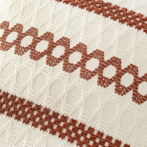 MIULEE Set of 2 Fall Rust Decorative Pillow Covers 18x18 - Image 4