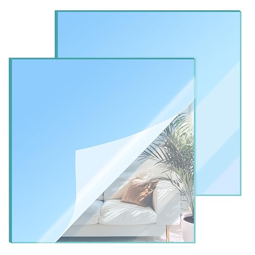 8x8 Inches Blue Mirror Acrylic Sheet – 2 Pcs Reflective Acrylic Panel for DIY Crafts, Home Décor & More (20x20 cm) by SAKRNIC