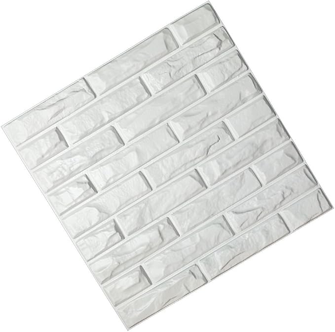 Art3d 19.7" x 19.7" (Pack of 12) Wall Panel Brick, White - Image 4