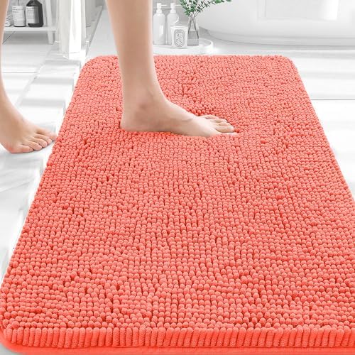 OLANLY Bathroom Rugs 35x24, Extra Soft Absorbent Chenille Bath Rugs by OLANLY