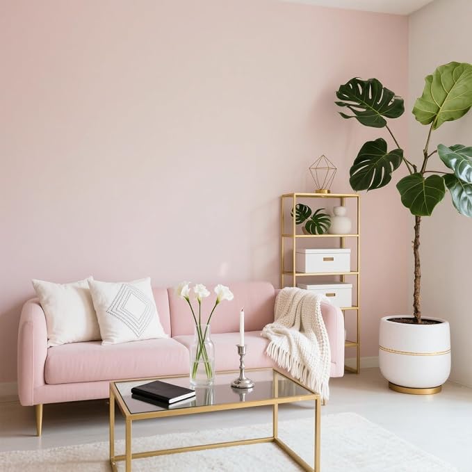 Yancorp 16"x120" Matte Pink Contact Papaer Peel and Stick Wallpaper Vinyl Wrap Countertop Wallpapers Waterproof for Cabinets Drawers Bedroom Kitchen Self-Adhesive Wallpaper - Image 3