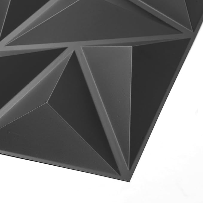 Art3d 20 Pack Decorative 3D Wall Panels 11.8 x 11.8 Inch Covering 19 Sq.ft - Glue Up PVC Wall Panels for Interior Décor, Living Room, Office and Home, Black - Image 3