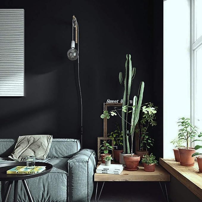 590.5"x17.7" Peel and Stick Wallpaper Black Removable Temporary Self Adhesive Contact Paper Waterproof Wallpaper for Wall Covering Vinyl Rolls - Image 5