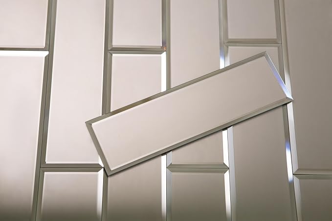 3" X 10" Gold Matte Peel & Stick Glass Mirror Subway Backsplash Kitchen Bathroom Beveled Edge Self Adhesive Tile (10 Pcs 2 Sq.ft) - Image 2