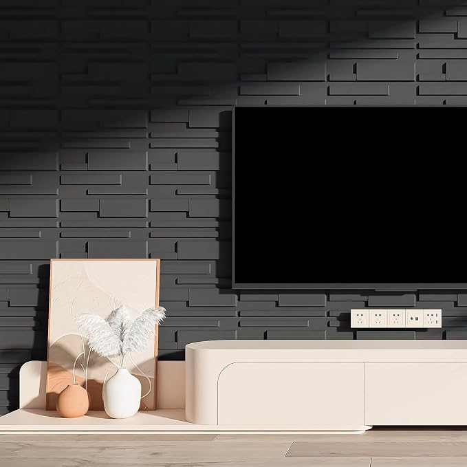 Art3d 20 Pack Decorative 3D Wall Panels, 19 Sq.Feet PVC Interior Wall Décor, 11.8"x11.8", Black - Image 6