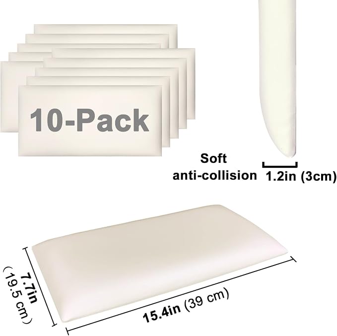 YU LI 3DH 3D Anti-Collision Wall Padding for Kids Self-Adhesive 10PCS Black headboard Panels for Wall Peel and Stick headboard - Image 3