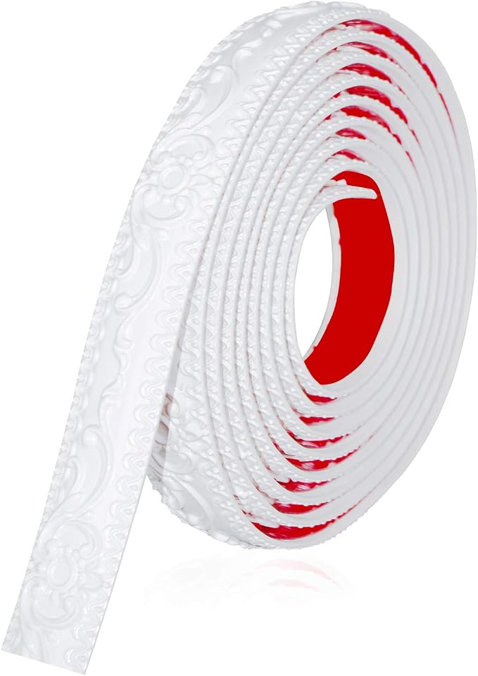 NeatiEase Flexible Molding Trim Wall Trim Self Adhesive, 16.4 Feet Peel and Stick Mirror Frame Border, Waterproof Bathroom Decor, Home Decor (White) by NeatiEase