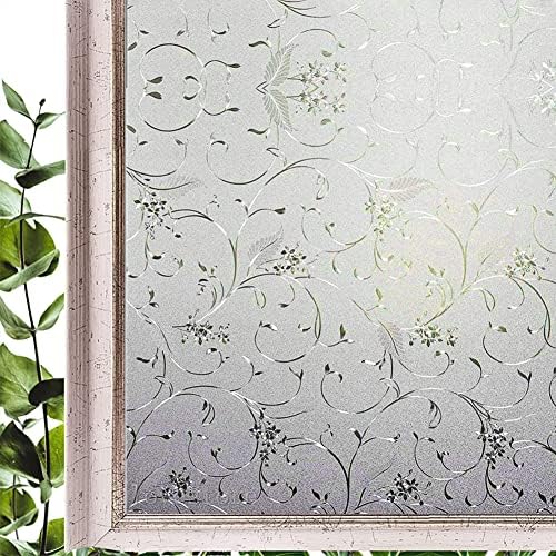 Window Privacy Film for Glass, Coral Vine Removable Static Film, 11.8x78.7 Inch by Hoonng