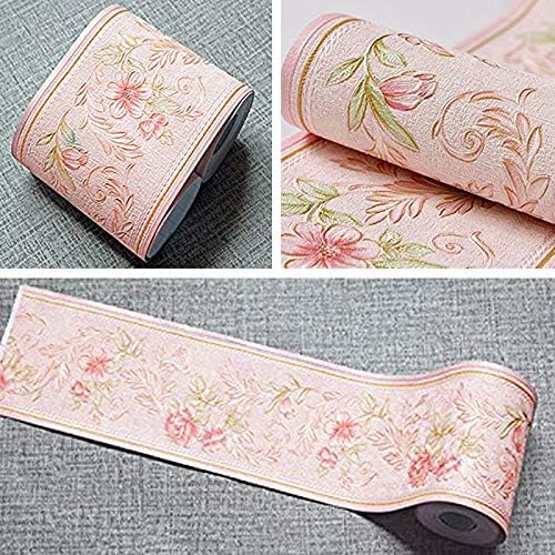 Creation Core 4.2x196.8 Waterproof Wallpaper Border 3D Pattern Wall Decor Removable Self Adhesive Kitchen Bathroom Tiles Sticker, Vine Pink - Image 3