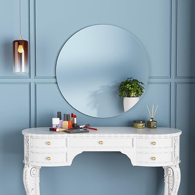 12'' Round Wall Mirror Tiles Self Adhesive Circle Mirror for Wall - Image 5