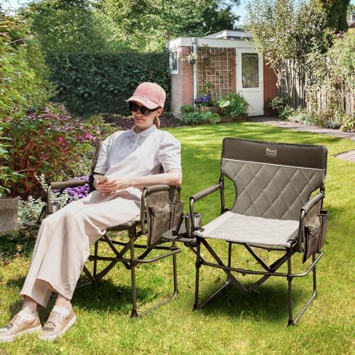 TIMBER RIDGE 400lbs Heavy Duty Camping Chair Portable Directors Chair - Image 2