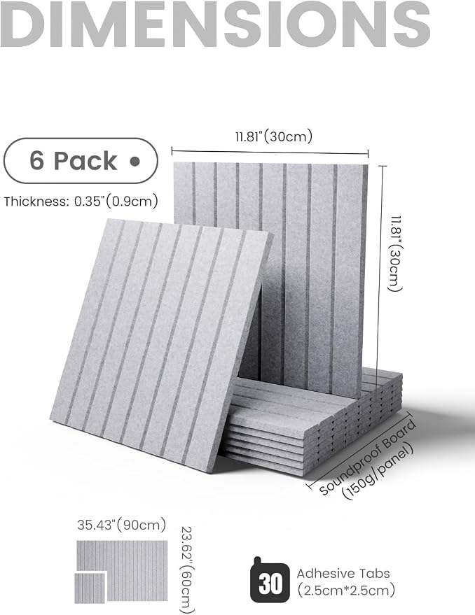 Fluxynara 36" x 24" Large Felt Bulletin Board, Soft Gray | 6 Pack Cork Board Alternative with 30 Safe Adhesive Tabs, Felt Pin Boards for Wall Decor, Home, Office, Classroom, Dorm - Image 2