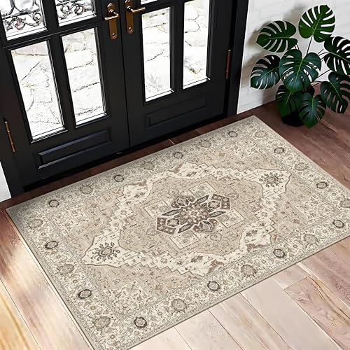 Washable Vintage Rug 2x3, Non Slip Small Carpet Bathroom Entryway - Image 3