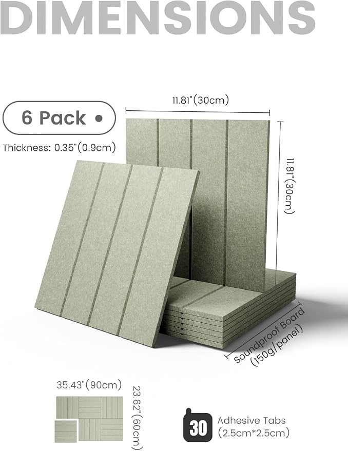 Fluxynara 36" x 24" Large Felt Bulletin Board, Sage | 6 Pack Cork Board Alternative with 30 Safe Adhesive Tabs, Pin Boards for Wall Decor, Home, Office, Classroom,Dorm - Image 2