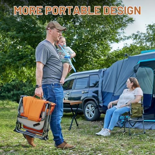 TIMBER RIDGE 400lbs Heavy Duty Camping Chair Portable Directors Chair - Image 2