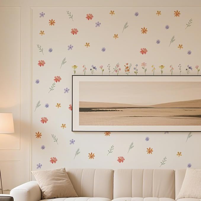 Nursery Floral Wall Stickers Decals Peel and Stick Decor 12 Sheets | Peel & stick, no residue, watercolor, nursery kids room bedroom playroom classroom decor, DIY craft, safe non-toxic material - Image 5
