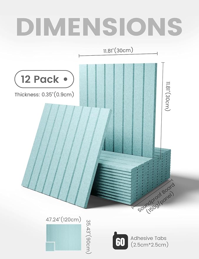 Fluxynara 48" x 36" Large Felt Bulletin Board, Aqua Blue | 12 Pack Cork Board Alternative with 60 Safe Adhesive Tabs, Pin Boards for Wall Decor, Home, Office, Classroom,Dorm - Image 2