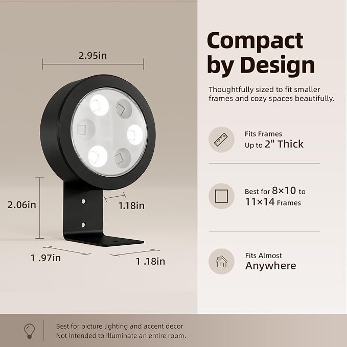 EZVALO Picture Lights for Wall, 2000mAh Rechargeable Battery Magnetic Poster Lights with 3 Color Temps & 12 RGB, Remote Dimmable Timer Painting Light, Wall Decor Light for Art Display, Frame (6 Pack) - Image 9