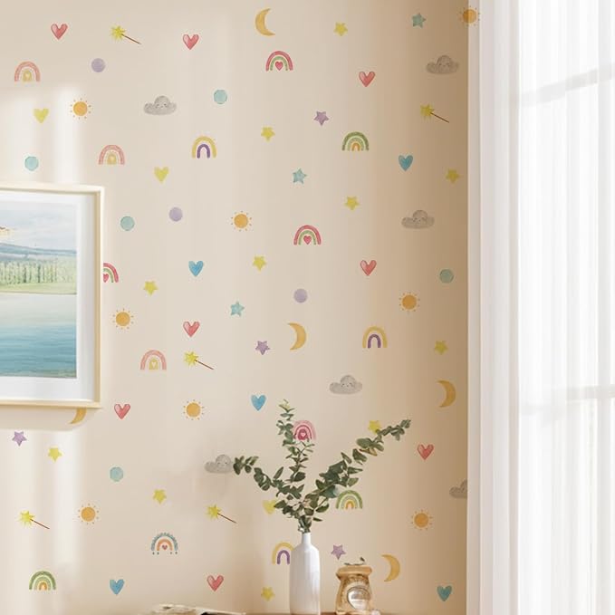 Nursery Wall Stickers Boho Kids Room Decor Girls Bedroom Removable Wall Decals Vinyl Murals DIY Cute Decorations 12 Sheets - Image 7