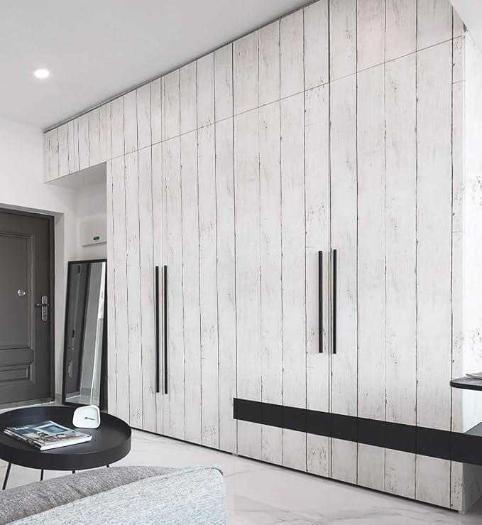 CiCiwind 393"X17.7"Wood Peel and Stick Wallpaper White Wood Wallpaper Self Adhesive Removable Wallpaper Vintage Wood Plank Contact Paper for Bathroom Decor Walls Covering Wardrobe Large Size Vinyl - Image 5