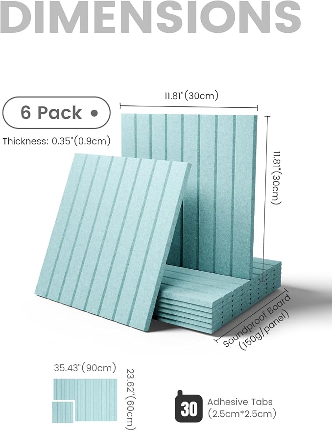 Fluxynara 36" x 24" Large Felt Bulletin Board, Aqua Blue | 6 Pack Cork Board Alternative with 30 Safe Adhesive Tabs, Pin Boards for Wall Decor, Home, Office, Classroom,Dorm - Image 2