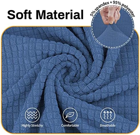 Asnomy Stretch Couch Covers Washable, loveseat Cover Slipcovers,River Blue - Image 3