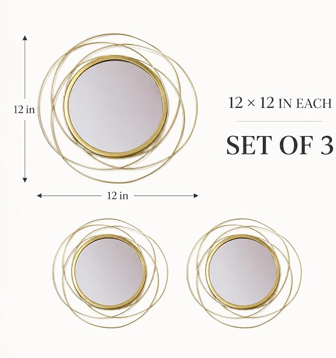 Gold Sunburst Mirror 12x12 Inch, Metal Sun Wall Decor, Small Round Decorative Wall Mirror for Living Room, Bedroom, Entryway, Bathroom - Image 4