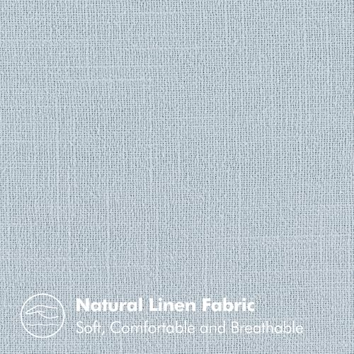 MIULEE Decorative Linen Lumbar Pillow Cover 12x20 Inch Light Blue - Image 6