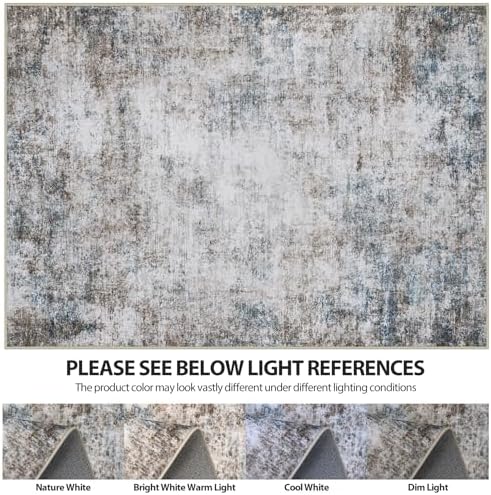 Aelenmu 10x14 Area Rugs for Living Room Washable Dining Room Brown Blue - Image 7