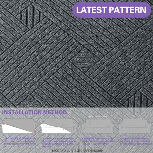 ZNSAYOTX Super Stretch Loveseat Covers (57"-70"), New Striped Love Seat Slipcover, Dogs Pet Friendly Anti-Slip Couch Protector Spandex Durable 2 Seater Fabric Sofa Cover (Dark Grey, Loveseat) - Image 5