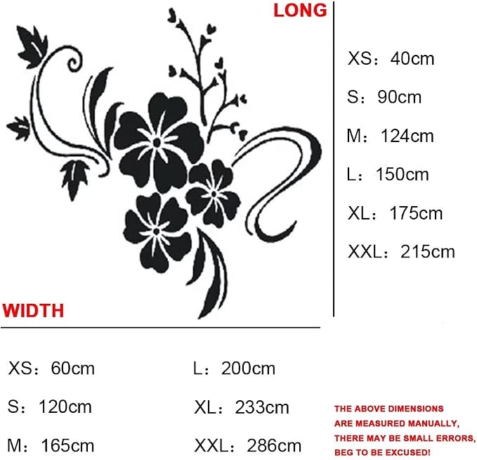 Wall Stickers 3D Flower Mirror - Family Decal Living Room Wall Decor Sticker Home Decorations Room Decor for Office Sofa Bedroom Decals (Black XL:68 * 91in) - Image 3