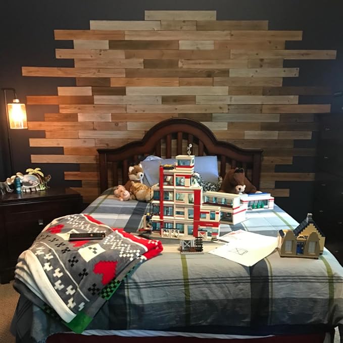 Peel & Stick Real Wood Planks, Rustic Reclaimed Barn Wood Paneling, Brown Gray Combinations, 10.5 sq. ft - Image 3