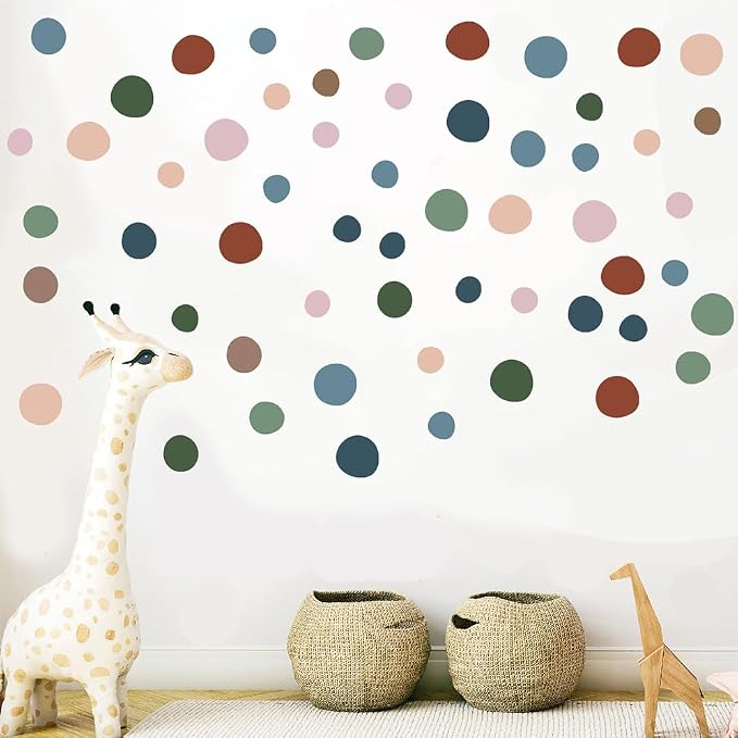 300 Pcs Unique Removable Boho Earth Tone Dot Vinyl Wall Decals Set | 10 Sheets Waterproof Peel & Stick Matte Circle Stickers for Bedroom, Living Room & Accent Wall Decor(Mixed Size 1.2–2 in) - Image 3