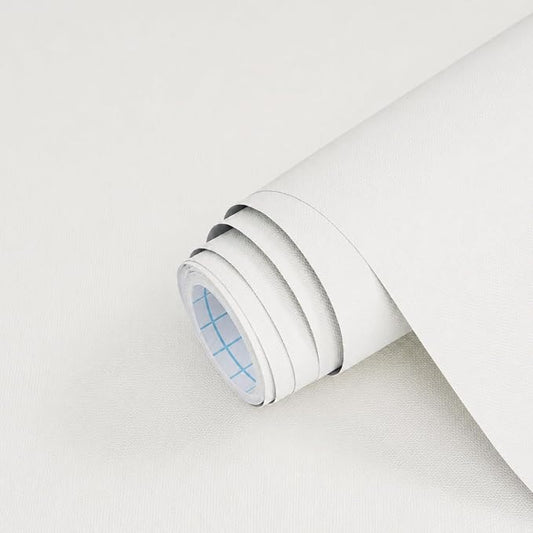 17.7"x 197" Peel and Stick Wallpaper White Contact Paper Self-Adhesive Thick Removable Waterproof Wallpaper Vinyl for Cabinets Countertops Bathroom Kitchen Wall Decor by Unknown